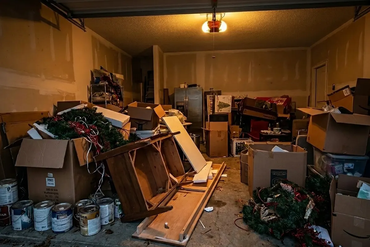 Before, Two-car garage cleanout · Douglasville
