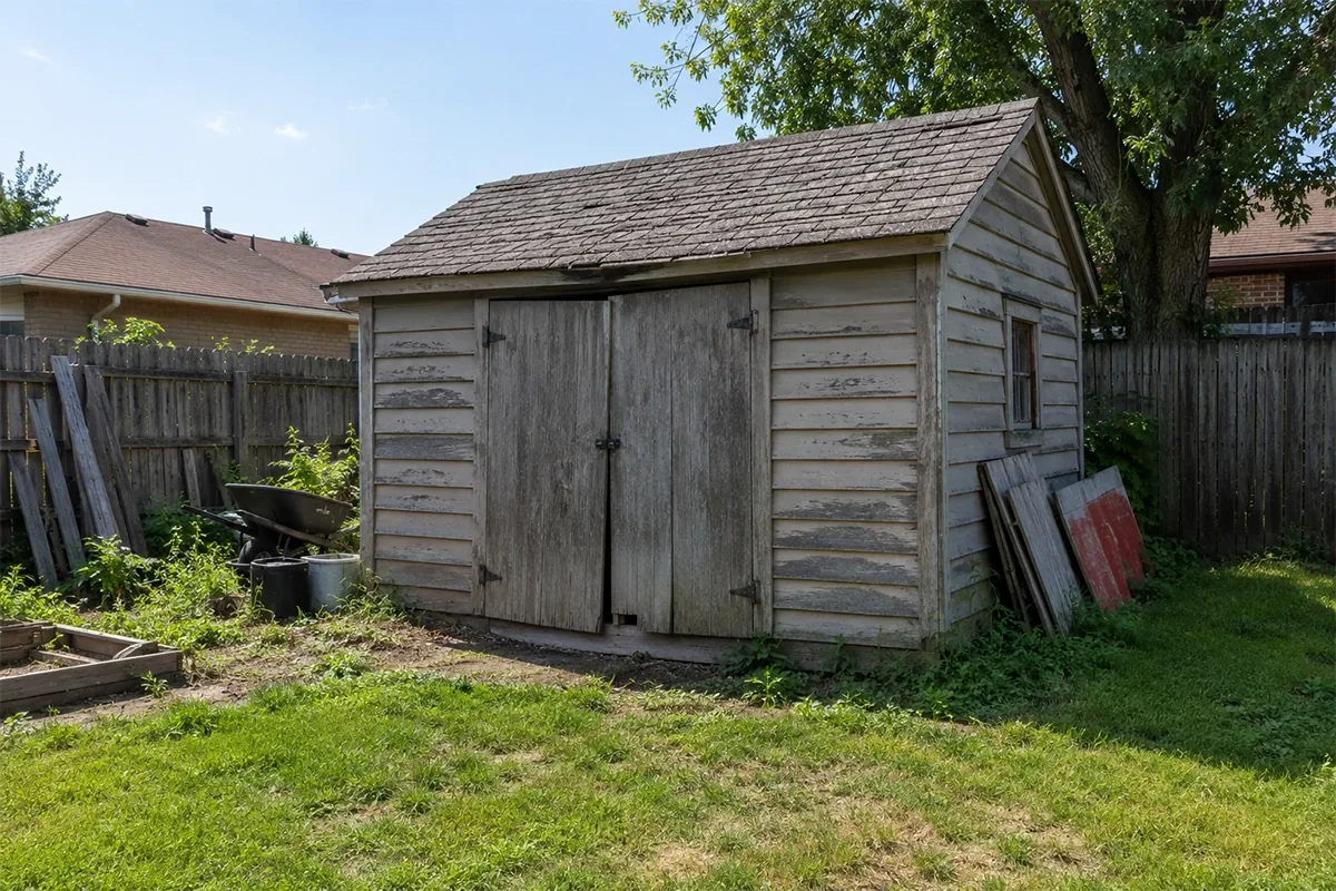 Before, Shed demolition · Hiram