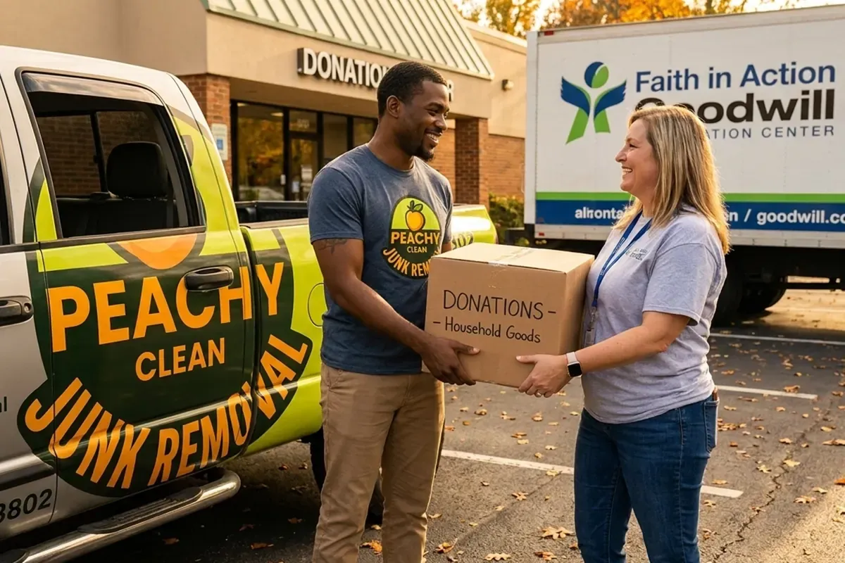 Donation drop-off after cleanout, Faith in Action, Goodwill, AMVETS