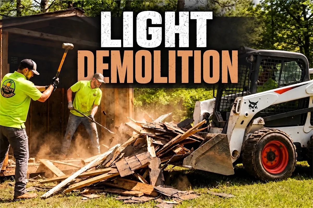 Shed demolition by Peachy Clean crew